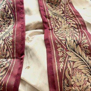 Croscill Classics Empress Imperial Gold/ Burgundy Sheer metallic curtain panels